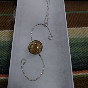 Sterling/picture jasper necklace